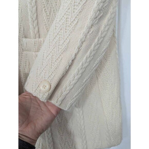 Boyne Valley Weavers Sweater Blazer women's Small cream fisherman cable knit NWT - Picture 5 of 6